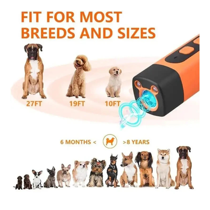 Rechargeable Ultrasonic Dog Barking Control Device | Anti-Barking Trainer with LED Flashlight
