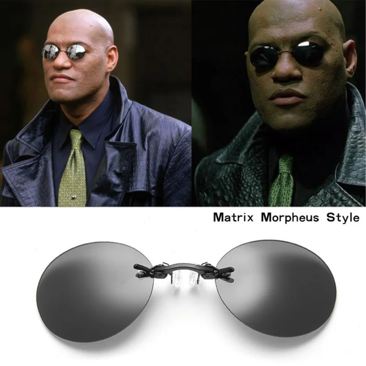 Retro Round Rimless Sunglasses | Armless Nose Clip Design