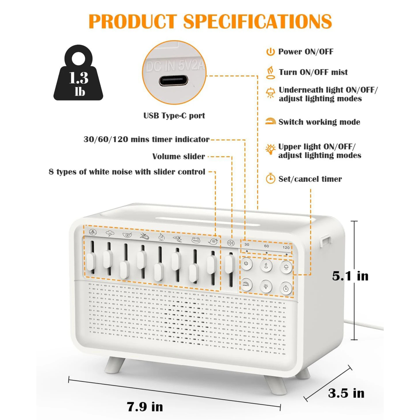 Relaxation Sleep Light – White Noise & Night Light
