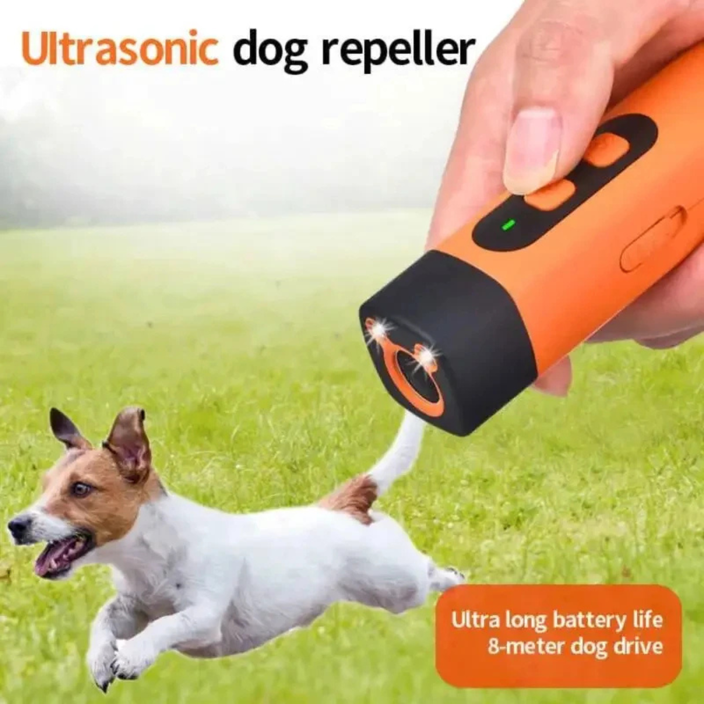 Rechargeable Ultrasonic Dog Barking Control Device | Anti-Barking Trainer with LED Flashlight