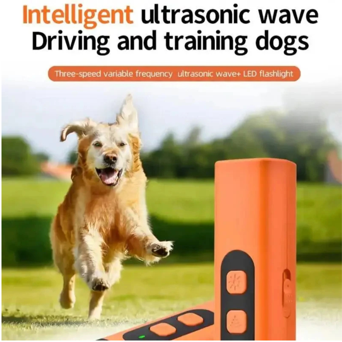 Rechargeable Ultrasonic Dog Barking Control Device | Anti-Barking Trainer with LED Flashlight